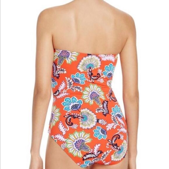 TOMMY BAHAMA SWIM SUIT V FRONT BANDEAU VALENCIA ORANGE - Picture 9 of 12